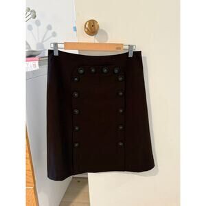 Elevenses Brown Button‎ Front A-Line Skirt Vintage Style Midi Skirt Size 6 🤎